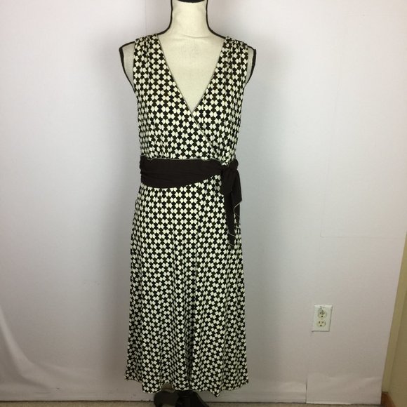 Max Studio | Dresses | Max Studio Midi Wrap Dress Size L Womans Brown ...